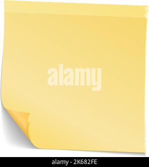 Note de service d'angle courbé. Pense-bête réaliste Illustration de Vecteur