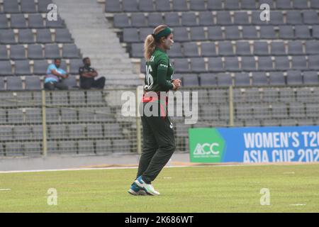 Sylhet, Bangladesh . 10th octobre 2022. 10 octobre 2022. Sylhet, Bangladesh: Jahanara Alam du Bangladesh l'équipe féminine en action pendant le match entre le Bangladesh et Srilanka de la coupe asiatique T20 des femmes de cricket 2022 au stade international de cricket de Sylhet. On 10 octobre 2022, Sylhet, Bangladesh. (Photo de MD Rafayat Haque Khan/Eyepix Group/Sipa USA) crédit: SIPA USA/Alay Live News Banque D'Images