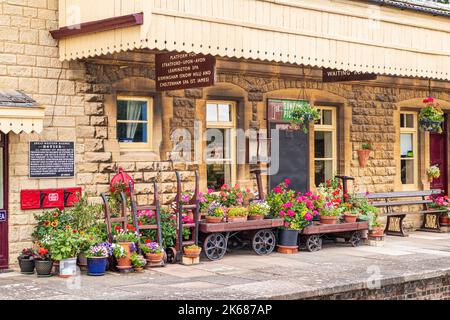 Gare de Gotherington sur le chemin de fer à vapeur de Gloucestershire Warwickshire, Gotherington, Gloucestershire, Royaume-Uni Banque D'Images