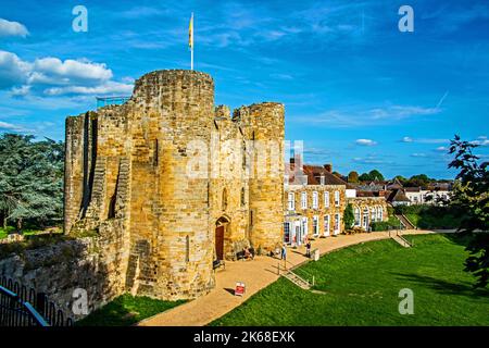 Maison et manoir du château de Tonbridge (côté sud). Banque D'Images