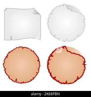 Cadres ronds ou équipement endommagé et vecteur de papier dégradé Illustration de Vecteur