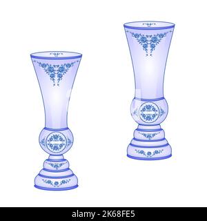 Deux vases bleu vecteur de foi Illustration de Vecteur