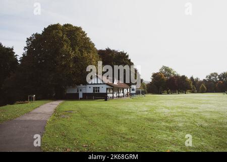 Bakewell Cricket Clubhouse - le terrain de jeux de Rutland Bakewell, North Derbyshire. Banque D'Images