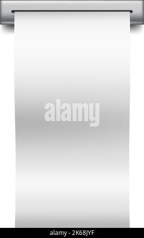 Le caissier vérifie la maquette vierge. Facture papier réaliste Illustration de Vecteur