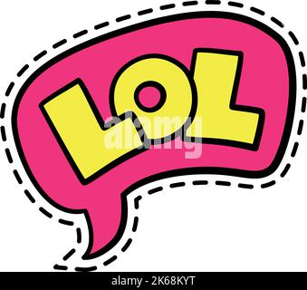 Autocollant LOL pop art ballon. Patch tendance Illustration de Vecteur
