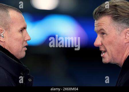 Kenny Miller (à gauche) et Steve McManaman, experts de BT Sport, lors du match a de l'UEFA Champions League Group au stade Ibrox, à Glasgow. Date de la photo: Mercredi 12 octobre 2022. Banque D'Images