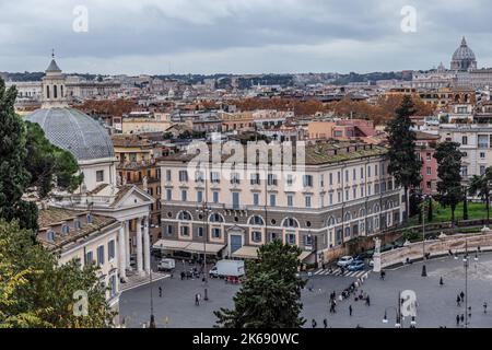 ROME, ITALIE - 02 DÉCEMBRE 2019 : place du peuple ( Piazza del Popolo ) haut wiew, ( vue aérienne ), architecture et point de repère de Rome, à Rome, Italie Banque D'Images