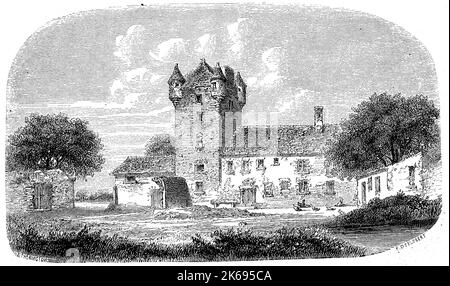 L'amélioration de la reproduction numérique, château de montessus, bourgogne-Franche-comté, France, woodprint original de th 19e siècle Banque D'Images