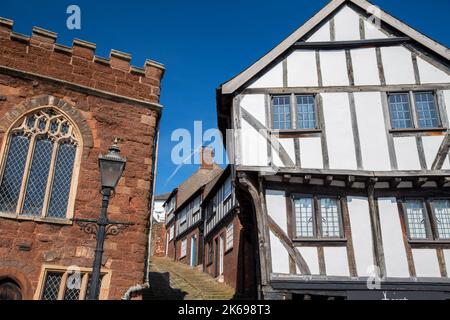 Bâtiments médiévaux Tudor dans la ville d'Exeter, Devon Banque D'Images