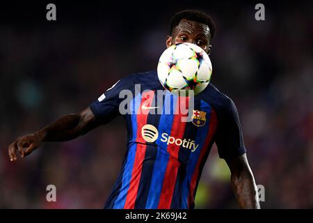 Barcelone, Espagne. 12 octobre 2022. Franck Kessie du FC Barcelone en action lors du match de football de la Ligue des champions de l'UEFA entre le FC Barcelone et le FC Internazionale. Credit: Nicolò Campo/Alay Live News Banque D'Images