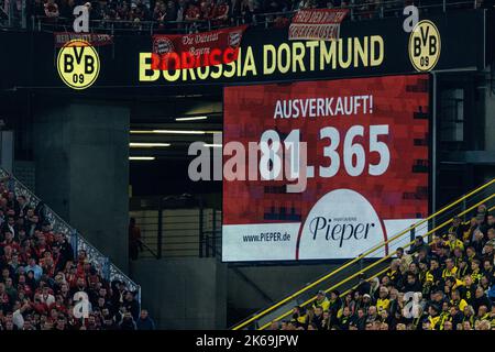 Dortmund, Allemagne. 17th septembre 2022. Firo : 08.10.2022, football, football, 1st ligue, 1st Bundesliga, Saison 2022/2023, BVB Borussia Dortmund - FC Bayern Munich Muenchen Stadium vendu 81 365 spectateurs crédit: dpa/Alamy Live News Banque D'Images