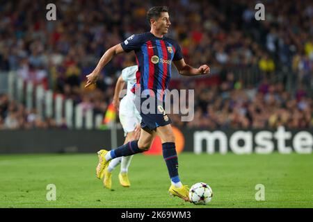 Barcelone, Espagne. 12th octobre 2022. Robert Lewandowski du FC Barcelone en action lors du match de la Ligue des champions de l'UEFA entre le FC Barcelone et le FC Internazionale Milan au Camp Nou à Barcelone, en Espagne. Crédit : DAX Images/Alamy Live News Banque D'Images