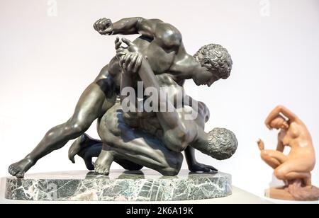 La statue des Wrestlers dans le Musée Soumaya, Mexico, Mexique copie de l'original dans les Offices, Florence, Italie Banque D'Images