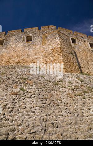 Les murs du château des Templiers au couvent du Christ, Tomar, Portugal. Banque D'Images