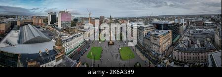 Vue panoramique sur le centre-ville de Glasgow avec George Square Banque D'Images