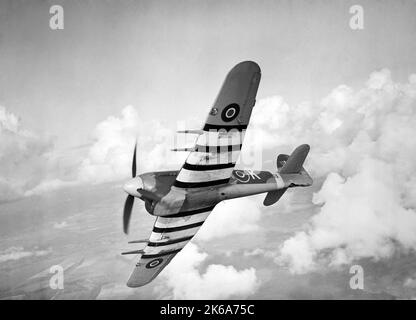 Un Hawker de la Royal Air Force Typhoon Mk IB à Tangmere pendant la Seconde Guerre mondiale Banque D'Images