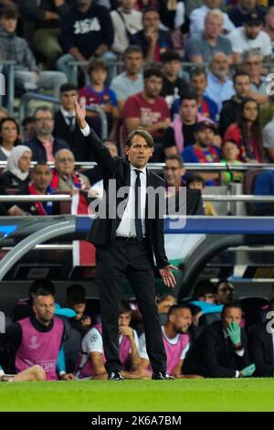 Barcelone, espagnol. 12th octobre 2022. Simone Inzaghi entraîneur (Inter Milan) pendant le match de football de la Ligue des champions entre le FC Barcelone et l'Inter Milan, au stade Camp Nou à Barcelone, Espagne, mercredi, 12 octobre 2022. Foto: SIU Wu crédit: dpa/Alay Live News Banque D'Images