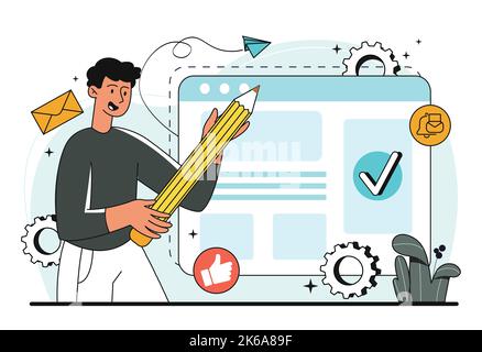 Concept d'utilisateur numérique Illustration de Vecteur