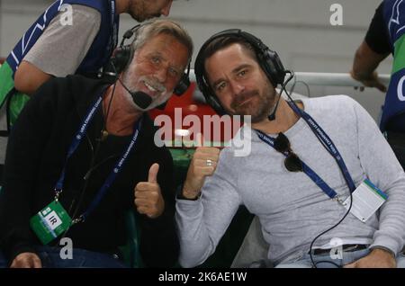 Lisbonne, Portugal. 12th octobre 2022. Laurent Paganelli Canal + lors de la Ligue des champions de l'UEFA, match de football du Groupe D entre le Sporting CP et l'Olympique de Marseille sur 12 octobre 2022 au stade José Alvalade de Lisbonne, Portugal. Photo de Laurent Lairys/ABACAPRESS.COM crédit: Abaca Press/Alay Live News Banque D'Images