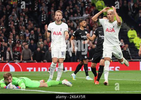 Richarlison de Tottenham Hotspur pendant le match de football de la Ligue des champions de l'UEFA entre Tottenham Hotspur et Eintracht Frankfurt à Tottenham H. Banque D'Images