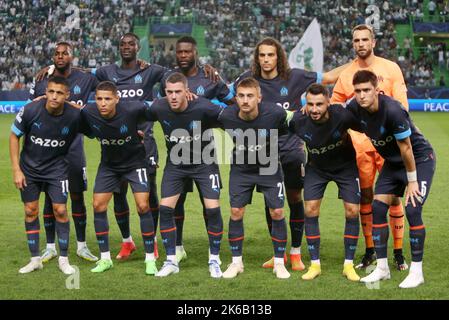 Équipe de l'Olympique Marseille lors de la Ligue des champions de l'UEFA, match de football du Groupe D entre le sportif CP et l'Olympique de Marseille sur 12 octobre 2022 au stade José Alvalade de Lisbonne, Portugal - photo: Laurent Lairys/DPPI/LiveMedia Banque D'Images