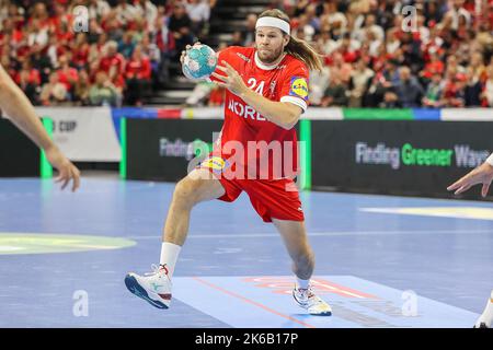 Copenhague, Danemark. 12th octobre 2022. Mikkel Hansen (24) du Danemark vu lors du match de handball de la coupe EHF entre le Danemark et l'Espagne à la Royal Arena de Copenhague. (Crédit photo : Gonzales photo/Alamy Live News Banque D'Images