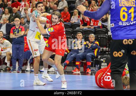 Copenhague, Danemark. 12th octobre 2022. Jacob Holm (32) du Danemark vu lors du match de handball de la coupe Euro de l'EHF entre le Danemark et l'Espagne à la Royal Arena de Copenhague. (Crédit photo : Gonzales photo/Alamy Live News Banque D'Images