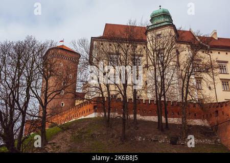Le château royal de Wawel, résidence du château située dans le centre de Cracovie. Site historique et culturel important en Pologne Banque D'Images