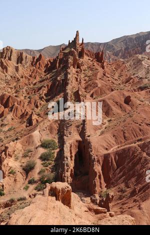 Skazka (conte de fées) Canyon, Tosor, Terskey Ala-Too Range, Tien Shan montagnes, région d'Issyk Kul, Kirghizistan, Asie centrale Banque D'Images