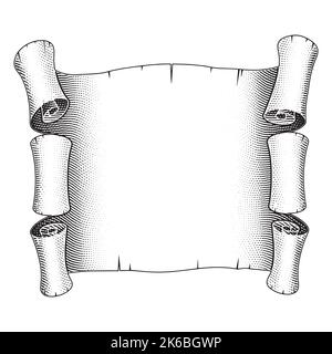 Illustration de la grande bannière gravée sur un fond blanc Illustration de Vecteur