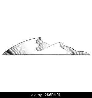 Illustration du tableau gravé Illustration de dunes isolées sur fond blanc Illustration de Vecteur