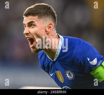 05 Oct 2022 - Chelsea v AC Milan - UEFA Champions League - Groupe E - Stamford Bridge Jorginho de Chelsea pendant le match de l'UEFA Champions League Group E à Stamford Bridge, Londres. Image : Mark pain / Alamy Live News Banque D'Images