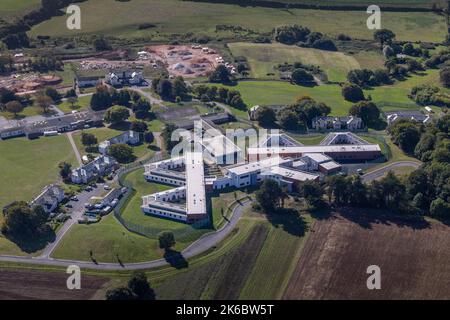 Photographie aérienne de l'hôpital sécurisé de Langdon géré par les services de médecine légale en santé mentale. Situé à 1 km au nord de Dawlish, sur le côté est de Devon Banque D'Images
