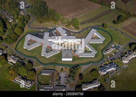 Photographie aérienne de l'hôpital sécurisé de Langdon géré par les services de médecine légale en santé mentale. Situé à 1 km au nord de Dawlish, sur le côté est de Devon Banque D'Images