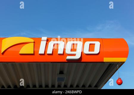 Aarhus, Danemark - 28 octobre 2015: Ingo est une marque de station-service appartenant à Statoil fuel. Les stations-service Ingo sont situées au Danemark et en Suède Banque D'Images