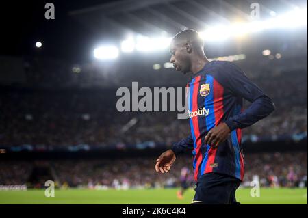 Barcelone, Espagne. 12 octobre 2022. Ousmane Dembele du FC Barcelone se présente lors du match de football de la Ligue des champions de l'UEFA entre le FC Barcelone et le FC Internazionale. Credit: Nicolò Campo/Alay Live News Banque D'Images