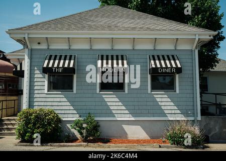 Affiche vintage Modern Diner, Pawtucket, Rhode Island Banque D'Images