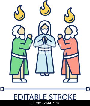 Apôtres avec des langues saintes de feu icône de couleur RVB Illustration de Vecteur