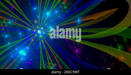 Spirale fractale. Fantastique arrière-plan abstrait des étoiles et galactique dans l'espace. Banque D'Images