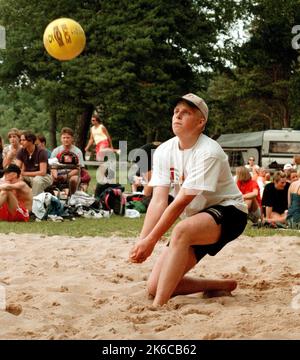 Tournoi de Beach-volley à Vadstena, Suède. Banque D'Images