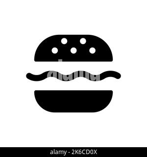 Icône d'interface utilisateur de glyphe noir Burger Illustration de Vecteur