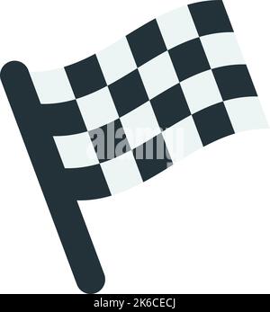 illustration du drapeau de voiture de course avec un style minimaliste, isolée sur fond Illustration de Vecteur