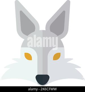 illustration wolf face dans un style minimaliste isolée sur l'arrière-plan Illustration de Vecteur