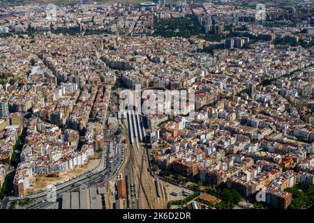 Vue aérienne du centre-ville, Valence, Espagne Banque D'Images