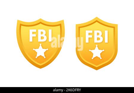 Badge FBI. ID agent FBI Badge policier. Illustration du stock vectoriel. Illustration de Vecteur