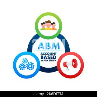 ABM - Marketing basé sur le compte. Concept d'entreprise. Illustration du stock vectoriel. Illustration de Vecteur