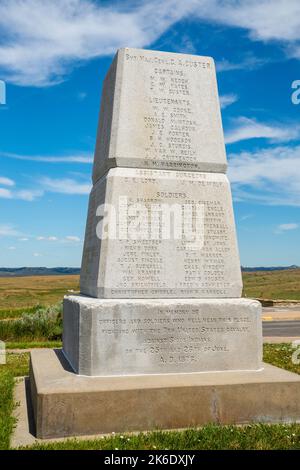 Photographie du monument national du champ de bataille de Little Bighorn lors d'un bel après-midi d'été. Garryowen, Montana, États-Unis. Banque D'Images