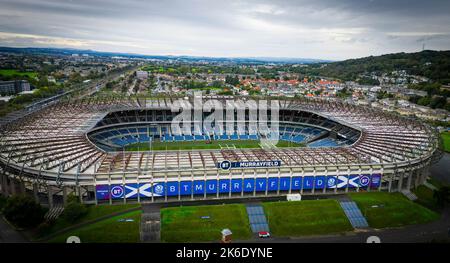 Murrayfield Stadium à Édimbourg - vue aérienne - EDIMBOURG, ÉCOSSE - 4 OCTOBRE 2022 Banque D'Images