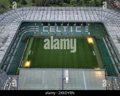 Celtic Stadium of FC Celtic Glasgow - vue aérienne - GLASGOW, ÉCOSSE - 4 OCTOBRE 2022 Banque D'Images