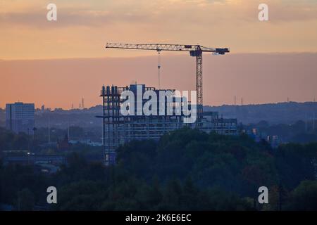 Appartements Springwell Gardens en construction dans le centre-ville de Leeds Banque D'Images